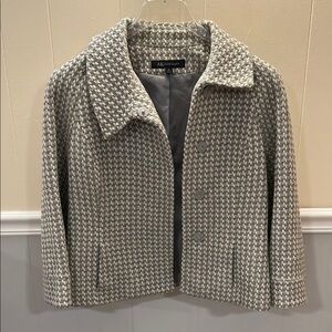 Anne Klein Women's Gray Houndstooth Jacket